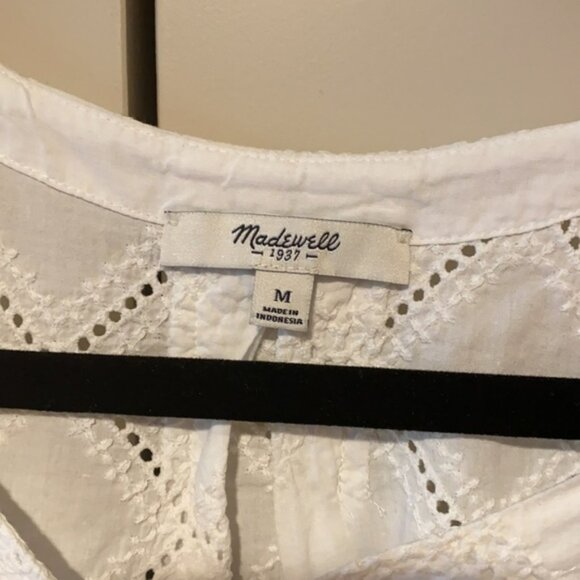 Madewell White Cut Out Shoulder Top - Picture 2 of 5